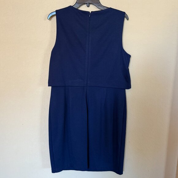 Jessica Howard Dress - Sleeveless Navy w/Gold grommets-Size 14P New with Tags - Picture 4 of 6